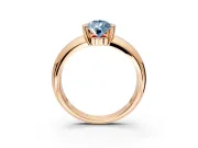 Tension Engagement Ring Setting for Fancy Blue Pear-Shaped Center with Wide Flat Band and Tension Head in Rose Gold