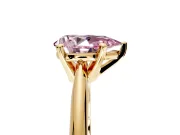 Solitaire Engagement Ring Setting for Fancy Pink Pear-Shaped Center with Knife Ridge Band and Claw Prong Head in Yellow Gold