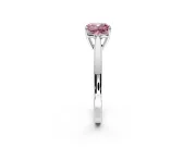 Solitaire Engagement Ring Setting for Fancy Pink Cushion Cut Center with Open Cathedral Shoulders and Prong Head in Platinum
