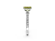 Open Basket Engagement Ring Setting for Fancy Yellow Emerald Cut Center with Pave Band and Prong Head in Platinum