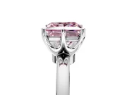 Solitaire Engagement Ring Setting for Fancy Pink Princess Cut Center with Plain Band and Tulip Prong Head in Sterling Silver