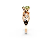 Solitaire Engagement Ring Setting for Fancy Yellow Heart-Shaped Center with Criss-Cross Accent Band and Prong Head in Rose Gold