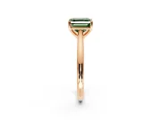 Solitaire Engagement Ring Setting for Fancy Green Asscher Cut Center with Narrow Cathedral Band and Prong Head in Rose Gold