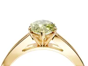 Solitaire Engagement Ring Setting for Fancy Yellow Marquise Center with Princess Cut Channel Band and Prong Head in Yellow Gold