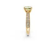 Solitaire Engagement Ring Setting for Fancy Yellow Princess Cut Center with Multi-Row Accents and Prong Head in Yellow Gold