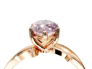 Solitaire Engagement Ring Setting for Fancy Pink Marquise Center with Pave and Plain Crossover Band and Prong Head in Rose Gold