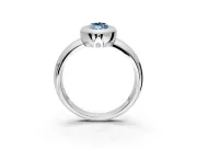 Solitaire Engagement Ring Setting for Fancy Blue Marquise Center with Wide Band and Bezel Head in Platinum