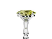 Solitaire Engagement Ring Setting for Fancy Yellow Oval Center with Bamboo Band and Prong Head in Platinum