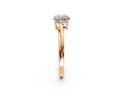 Solitaire Engagement Ring Setting for Cushion Cut Center with Plain Bypass Twist Band and Prong Head in Rose Gold