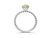 Solitaire Engagement Ring Setting for Fancy Yellow Pear-Shaped Center with Plain Twisted Rope Band and Prong Head in Platinum