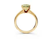 Solitaire Engagement Ring Setting for Fancy Yellow Princess Cut Center with Knife Ridge Band and Claw Prong Head in Yellow Gold