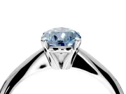 Solitaire Engagement Ring Setting for Fancy Blue Pear-Shaped Center with Knife Ridge Band and Claw Prong Head in Platinum