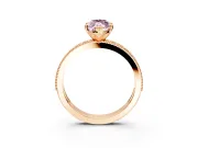 Milgrain Pave Engagement Ring Setting for Fancy Pink Marquise Center with Accent Band and Prong Head in Rose Gold