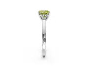 Solitaire Engagement Ring Setting for Fancy Yellow Cushion Cut Center with Basket Rail and Prong Head in Sterling Silver