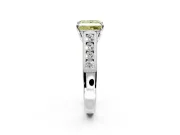 Solitaire Engagement Ring Setting for Fancy Yellow Princess Cut Center with Cathedral Channel Band and Prong Head in Platinum