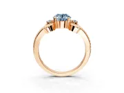 Solitaire Engagement Ring Setting for Fancy Blue Oval Center with Twisted Band and Scroll Prong Head in Rose Gold