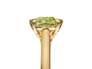 Solitaire Engagement Ring Setting for Fancy Yellow Cushion Cut Center with Cathedral Band and Prong Head in Yellow Gold