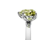 Solitaire Engagement Ring Setting for Fancy Yellow Heart-Shaped Center with Thin Rounded Plain Band and Prong Head in Sterling Silver