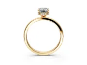 Hidden Halo Engagement Ring Setting for Emerald Cut Center with Plain Band and Tall Prong Head in Yellow Gold
