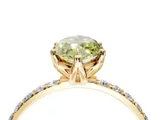 Solitaire Engagement Ring Setting for Fancy Yellow Marquise Center with Fine Pave Accents and Prong Head in Yellow Gold