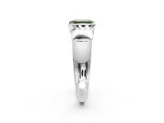 Tension Engagement Ring Setting for Fancy Green Asscher Cut Center with Wide Flat Band and Tension Head in White Gold