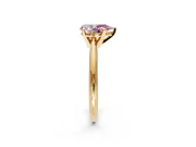 Solitaire Engagement Ring Setting for Fancy Pink Pear-Shaped Center with Knife Ridge Band and Claw Prong Head in Yellow Gold