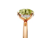 Solitaire Engagement Ring Setting for Fancy Yellow Round Cut Center with Plain Band, Open Basket and Prong Head in Rose Gold