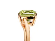 Solitaire Engagement Ring Setting for Fancy Yellow Asscher Cut Center with Plain Bypass Twist Band and Prong Head in Rose Gold
