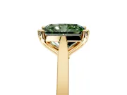 Solitaire Engagement Ring Setting for Fancy Green Radiant Cut Center with Tapered Shoulders and Prong Head in Yellow Gold