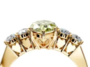 5 Stone Engagement Ring Setting for Fancy Yellow Marquise Center with Equal Close-Set Accents and Prong Head in Yellow Gold