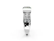 Bezel Engagement Ring Setting for Fancy Green Princess Cut Center with Wide Channel-Set Band and Bezel Head in Platinum