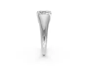 Tension Engagement Ring Setting for Asscher Cut Center with Wide Tapered Band and Tension Head in Platinum