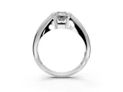 Tension Engagement Ring Setting for Emerald Cut Center with Wide Tapered Band and Tension Head in Sterling Silver