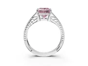 Split Shank Engagement Ring Setting for Fancy Pink Princess Cut Center with Pave Split Shank and Prong Head in Sterling Silver