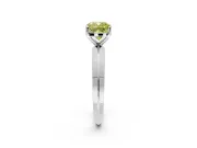 Solitaire Engagement Ring Setting for Fancy Yellow Cushion Cut Center with Wide Knife Ridge Band and Prong Head in Sterling Silver