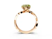 Solitaire Engagement Ring Setting for Fancy Yellow Heart-Shaped Center with Pave and Plain Crossover Band and Prong Head in Rose Gold