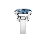 Solitaire Engagement Ring Setting for Fancy Blue Oval Center with Plain Band and Flat Tab Prong Head in Platinum