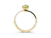 Solitaire Engagement Ring Setting for Fancy Yellow Pear-Shaped Center with Pave Accents and Prong Head in Yellow Gold