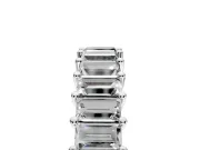 Baguette Lab-Grown Diamond Half Eternity Wedding Band with Shared-Prong Setting in Platinum