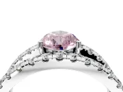 Solitaire Engagement Ring Setting for Fancy Pink Pear-Shaped Center with Wide-Open Split Shank and Prong Head in Platinum