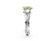 Solitaire Engagement Ring Setting for Fancy Yellow Pear-Shaped Center with Pave and Plain Crossover Band and Prong Head in Sterling Silver