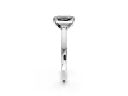Solitaire Engagement Ring Setting for Emerald Cut Center with Basket Rail and Prong Head in Sterling Silver