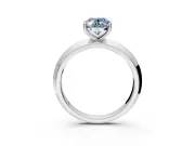 Solitaire Engagement Ring Setting for Fancy Blue Oval Center with Wide Knife Ridge Band and Prong Head in Platinum
