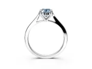 Solitaire Engagement Ring Setting for Fancy Blue Oval Center with Tapered Shoulders and Prong Head in Sterling Silver