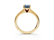 Solitaire Engagement Ring Setting for Fancy Blue Emerald Cut Center with Knife Ridge Band and Claw Prong Head in Yellow Gold