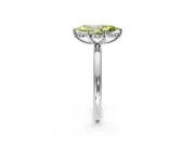 Hidden Halo Engagement Ring Setting for Fancy Yellow Marquise Center with Thin Round-Wire Band and Prong Head in Platinum
