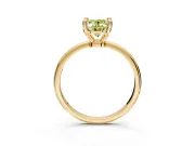 Minimalist Solitaire Engagement Ring Setting for Fancy Yellow Oval Center with Thin Band and Prong Head in Yellow Gold