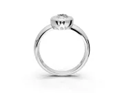 Solitaire Engagement Ring Setting for Marquise Center with Wide Band and Bezel Head in Platinum