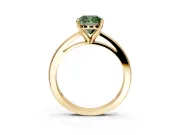 Solitaire Engagement Ring Setting for Fancy Green Cushion Cut Center with Basket Rail and Prong Head in Yellow Gold