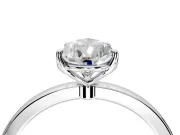 Solitaire Engagement Ring Setting for Pear-Shaped Center with Thin Rounded Plain Band and Prong Head in Platinum